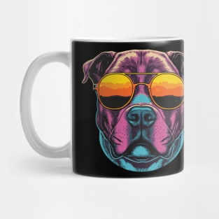 Retro Sunset Pit Bull Mug